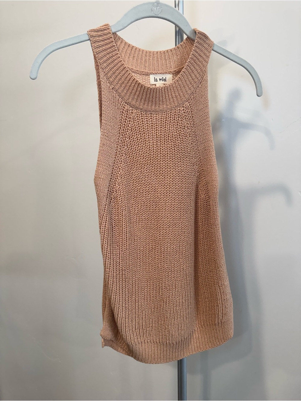 LA MIEL Knit Sleeveless Tank Top — Dusty Rose